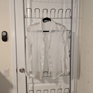 Zara Dotted Button Down Blouse